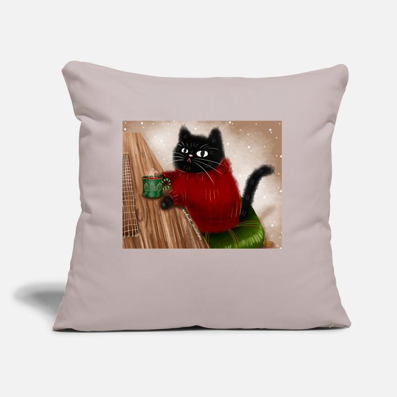 Katze im Pullover Sofakissen mit Füllung 45 x 45 cm