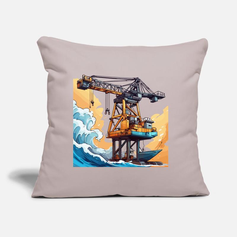 Crane / construction site / winch / crane system Sofa pillow with filling 45cm x 45cm