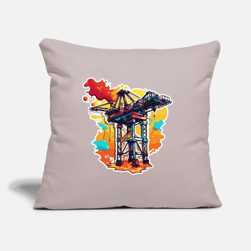 Crane / construction site / winch / crane system Sofa pillow with filling 45cm x 45cm