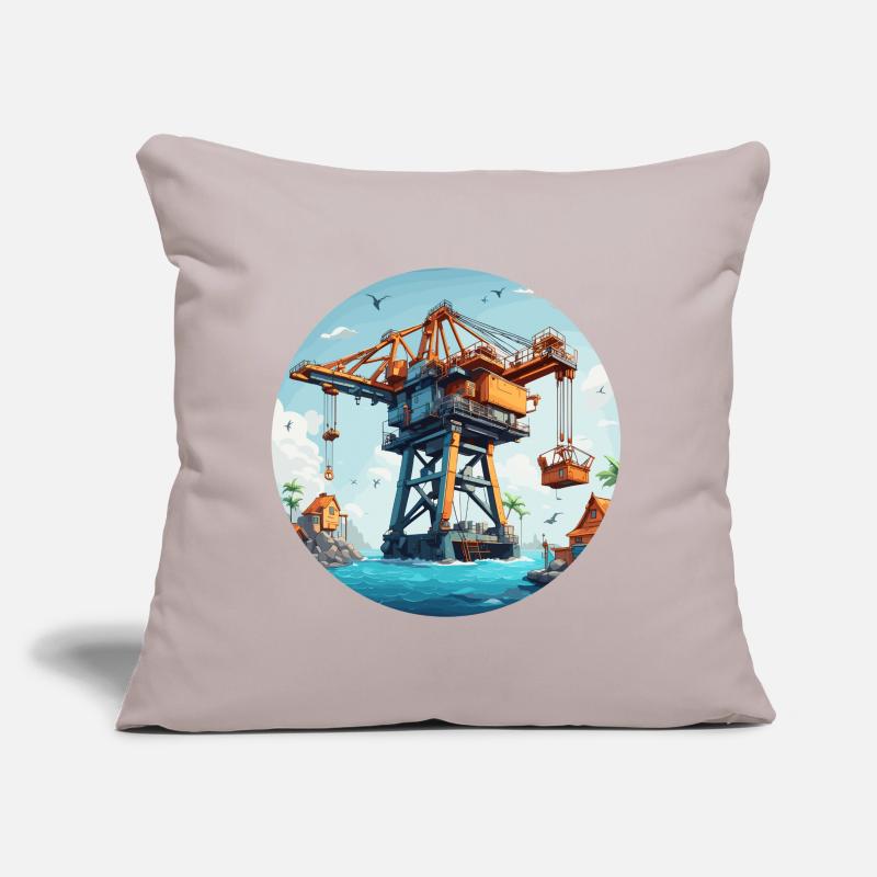 Crane / construction site / winch / crane system Sofa pillow with filling 45cm x 45cm