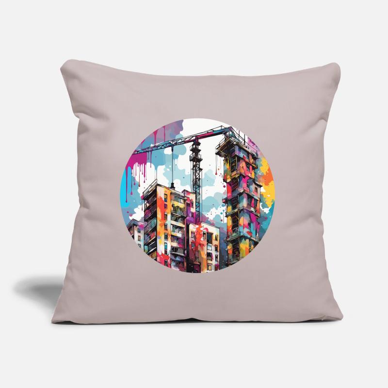 Crane / construction site / winch / crane system Sofa pillow with filling 45cm x 45cm