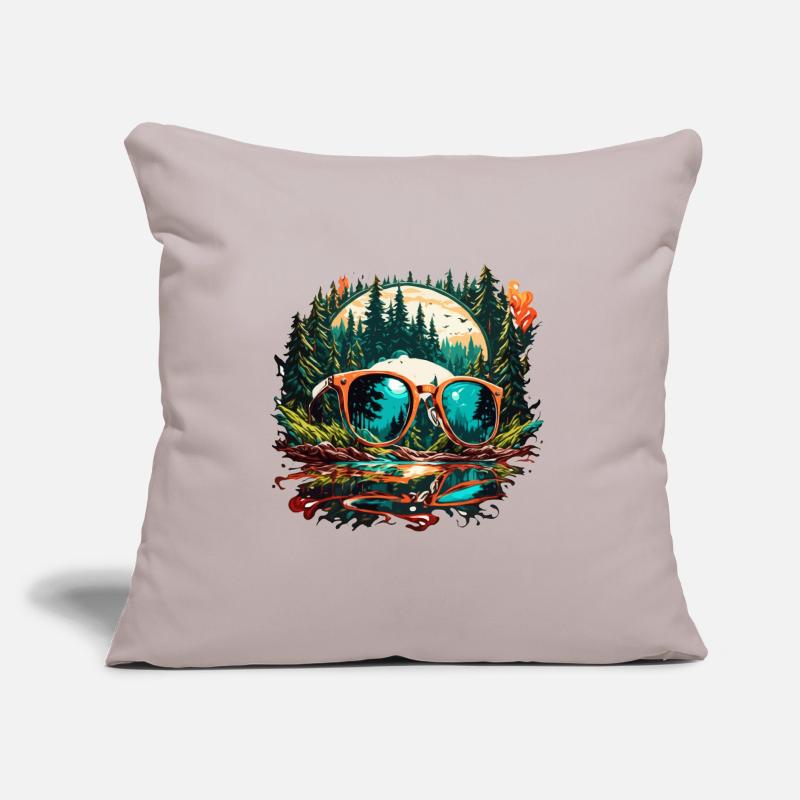 Sunglasses / Reflection / Forest / Reflection Sofa pillow with filling 45cm x 45cm