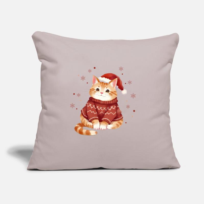 Conception de pull de Noël chat confortable Coussin et housse de 45 x 45 cm