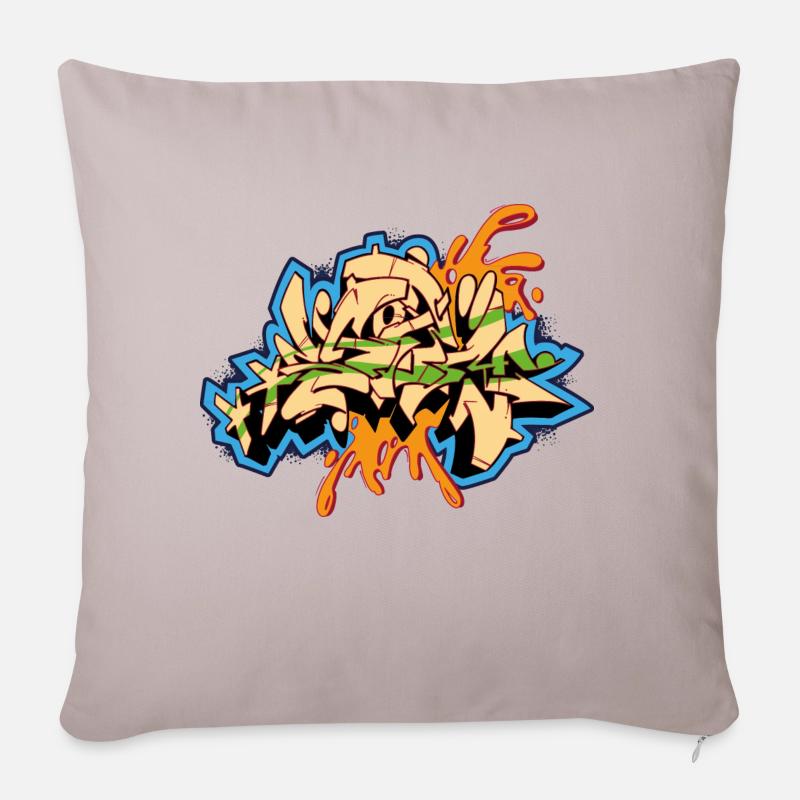 Graffiti Design Storm - Sofakissen mit Füllung 45 x 45 cm - helles Taupe