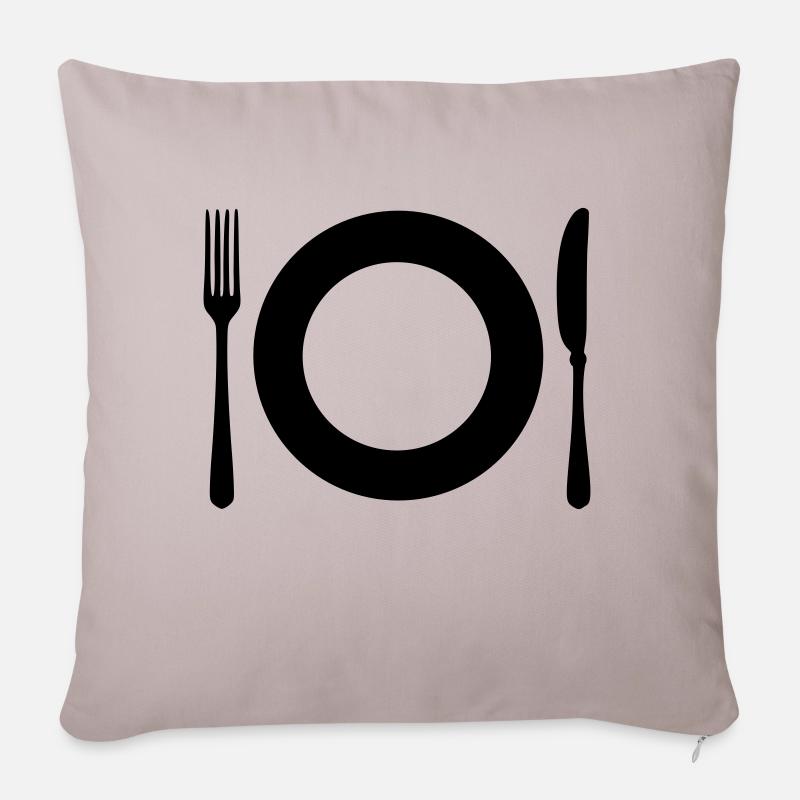 Besteck - Restaurant - Sofakissen mit Füllung 45 x 45 cm - helles Taupe