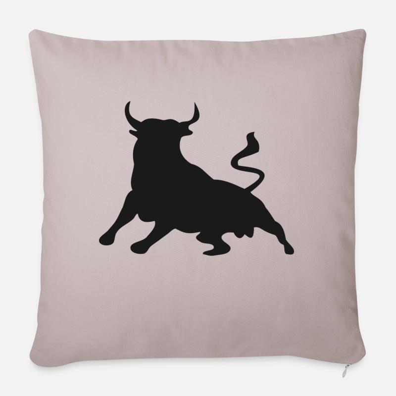Logo de taureau - Coussin et housse de 45 x 45 cm - taupe clair