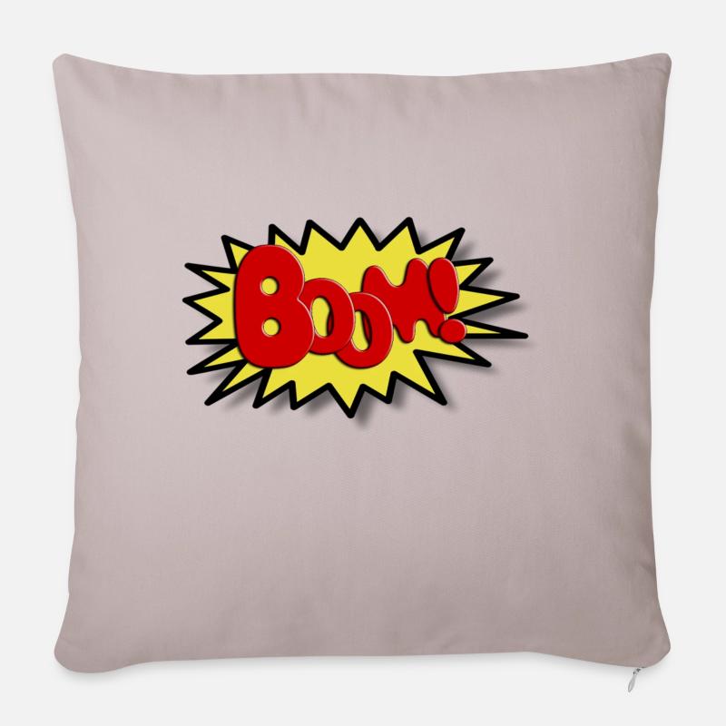Boom Comicstyle Comicfigur Lichtenstein Pop Art - Sofakissen mit Füllung 45 x 45 cm - helles Taupe