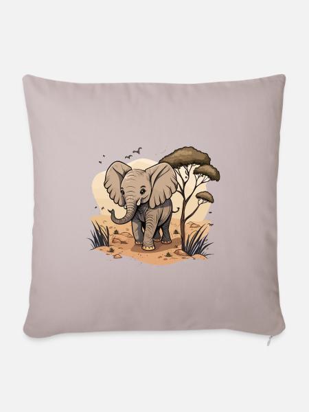 Riese der Savanne - Sofakissen mit Füllung 45 x 45 cm - helles Taupe