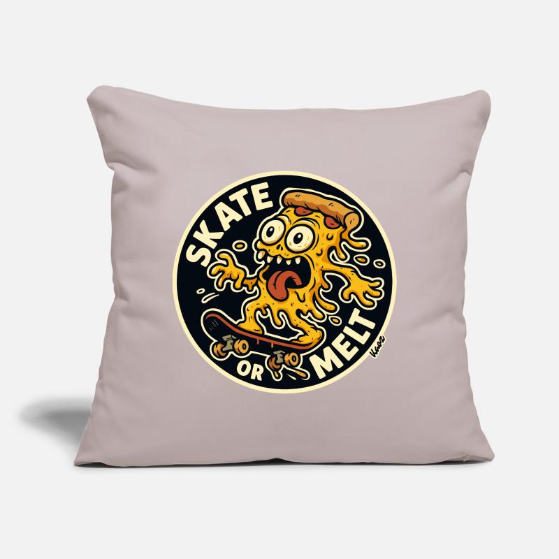 Skate oder Melt Käse Pizza Monster Skateboard Sofakissen mit Füllung 45 x 45 cm