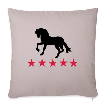 chevaux - Coussin et housse de 45 x 45 cm - taupe clair - Devant