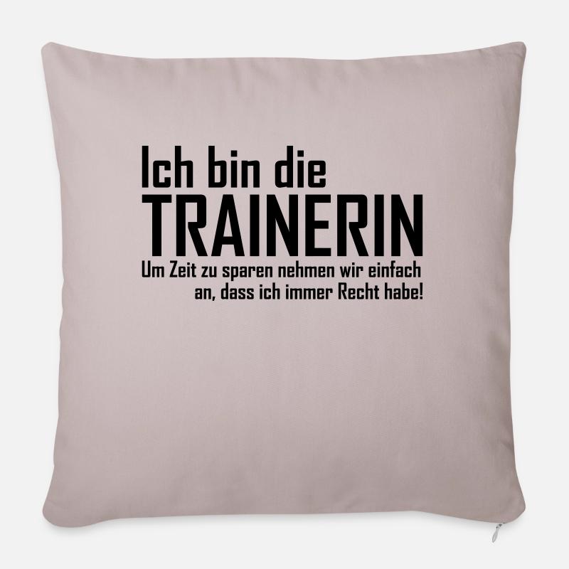 Trainerin - Sofakissen mit Füllung 45 x 45 cm - helles Taupe