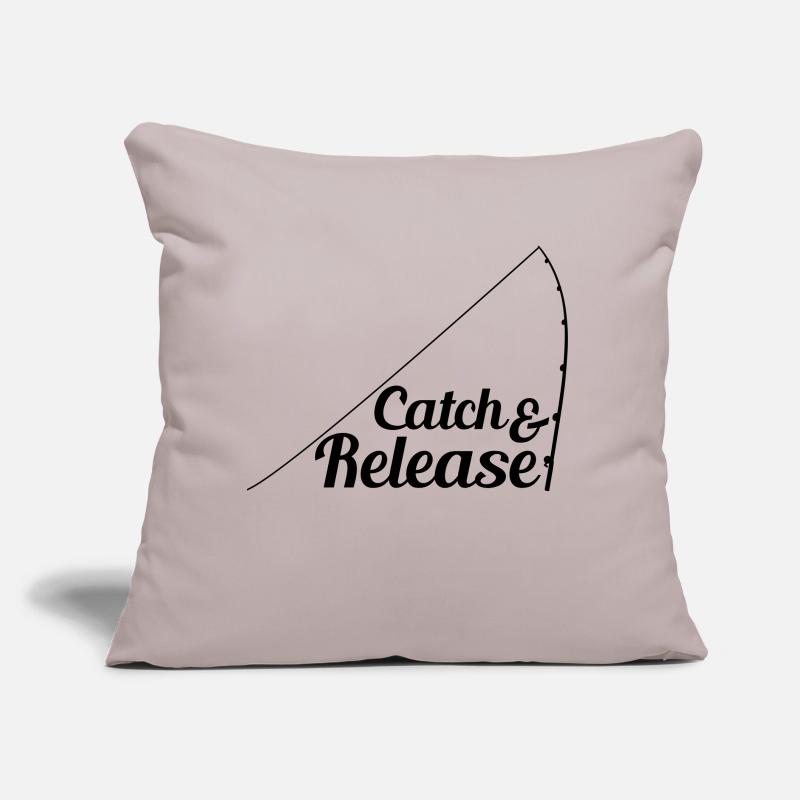 release throw back catch and release angler Sofa pillow with filling 45cm x 45cm