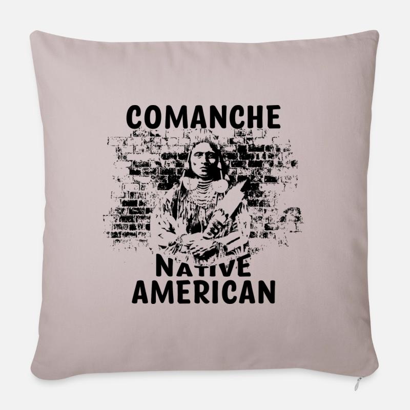 Comanche Native American - Coussin et housse de 45 x 45 cm - taupe clair