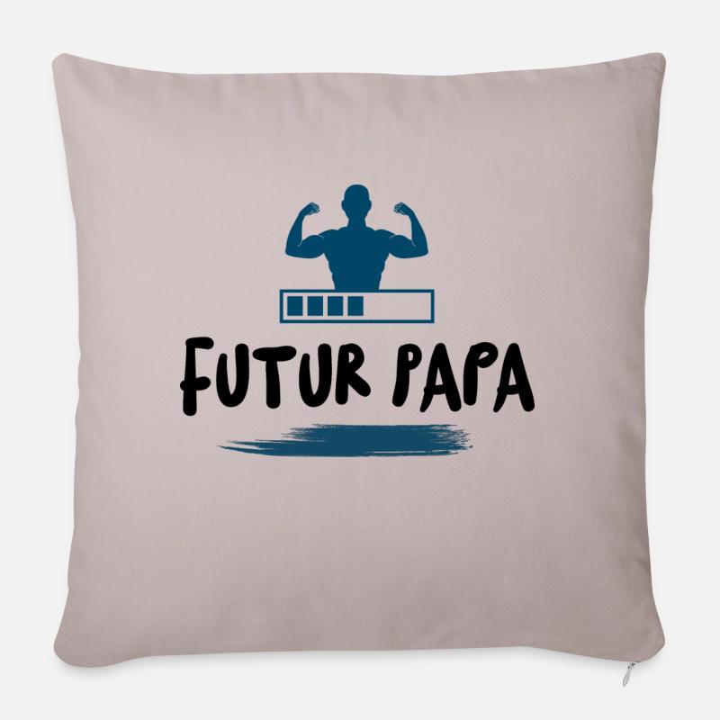 futur papa - Coussin et housse de 45 x 45 cm - taupe clair