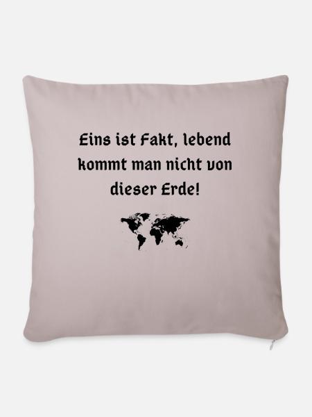 lebend von der erde - Sofakissen mit Füllung 45 x 45 cm - helles Taupe