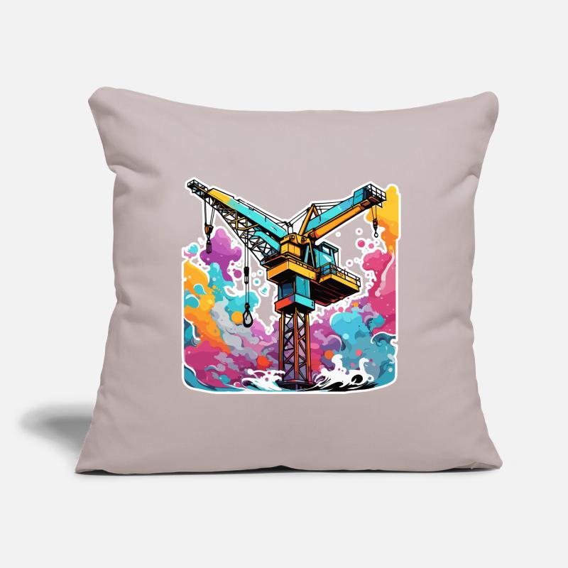 Crane / construction site / winch / crane system Sofa pillow with filling 45cm x 45cm