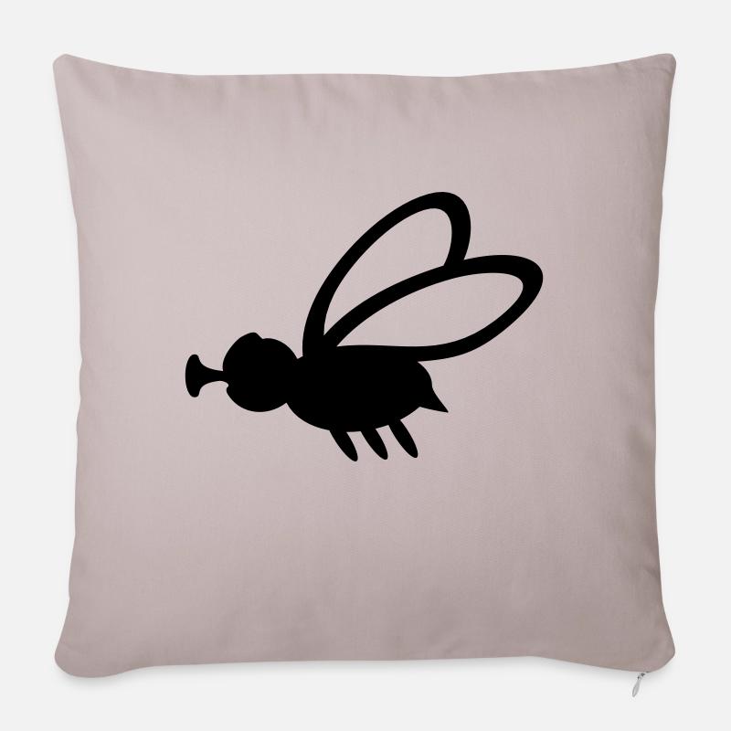 Stubenfliege / house fly (mini, 1c) - Sofakissen mit Füllung 45 x 45 cm - helles Taupe