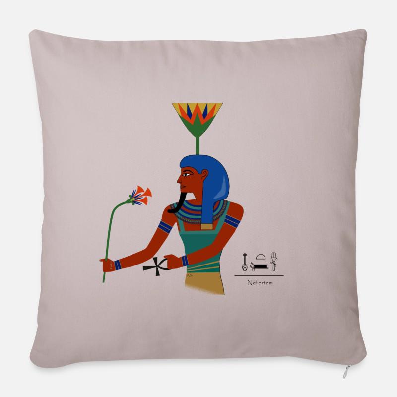 Nefertem I divinité égyptienne antique - Coussin et housse de 45 x 45 cm - taupe clair