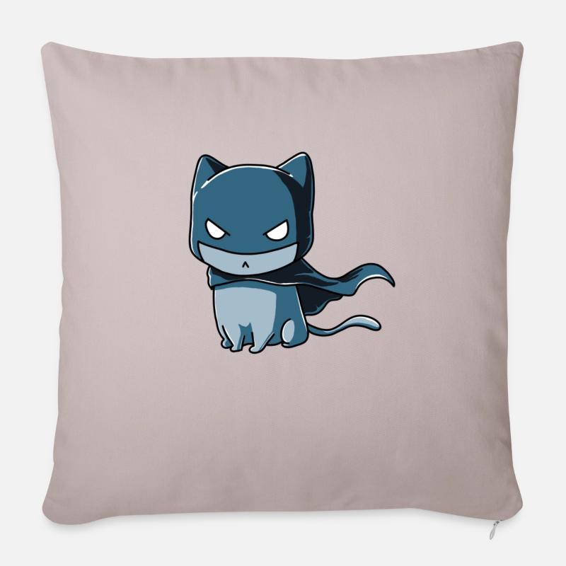 Chat DS Comics batmann noir - Coussin et housse de 45 x 45 cm - taupe clair