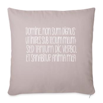 Domine, non sum dignus ,Seigneur je ne suis pas digne - Coussin et housse de 45 x 45 cm - taupe clair - Devant