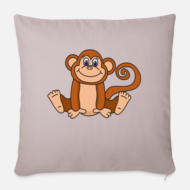 Affe - Sofakissen mit Füllung 45 x 45 cm - helles Taupe