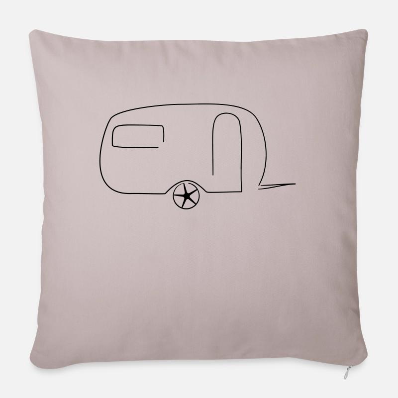 Wohnwagen Camping Tribal - Sofakissen mit Füllung 45 x 45 cm - helles Taupe