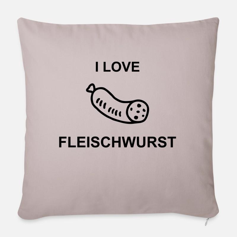 I Love Fleischwurst - Sofakissen mit Füllung 45 x 45 cm - helles Taupe