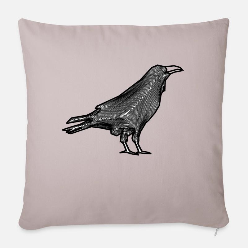 corbeau - Coussin et housse de 45 x 45 cm - taupe clair