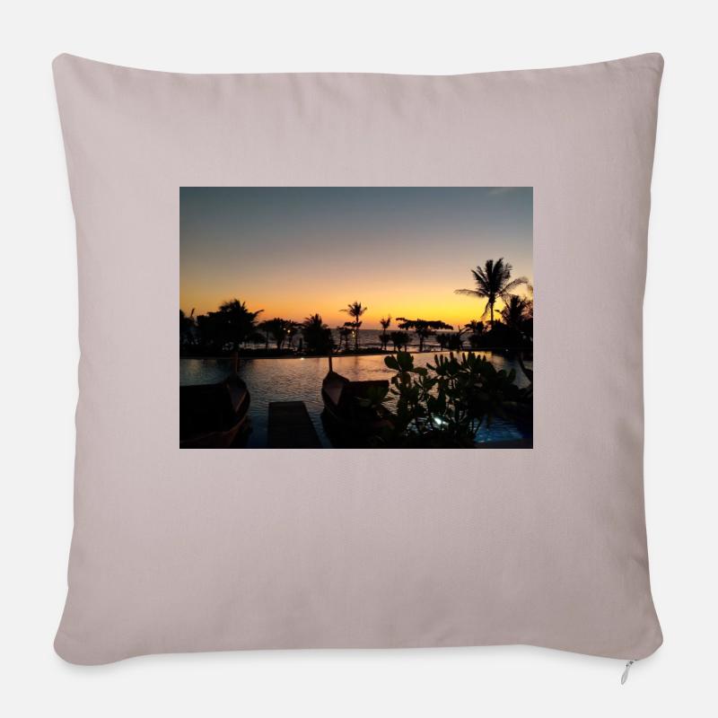 Coucher de soleil sur la mer en Thaïlande - Coussin et housse de 45 x 45 cm - taupe clair