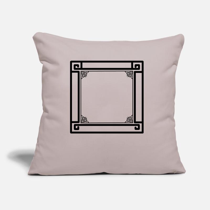 black frame with ornaments Sofa pillow with filling 45cm x 45cm