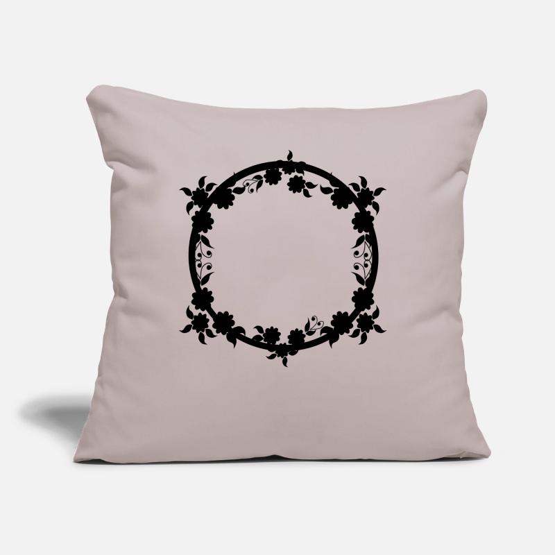 Ornaments Circular frame Basic text Sofa pillow with filling 45cm x 45cm