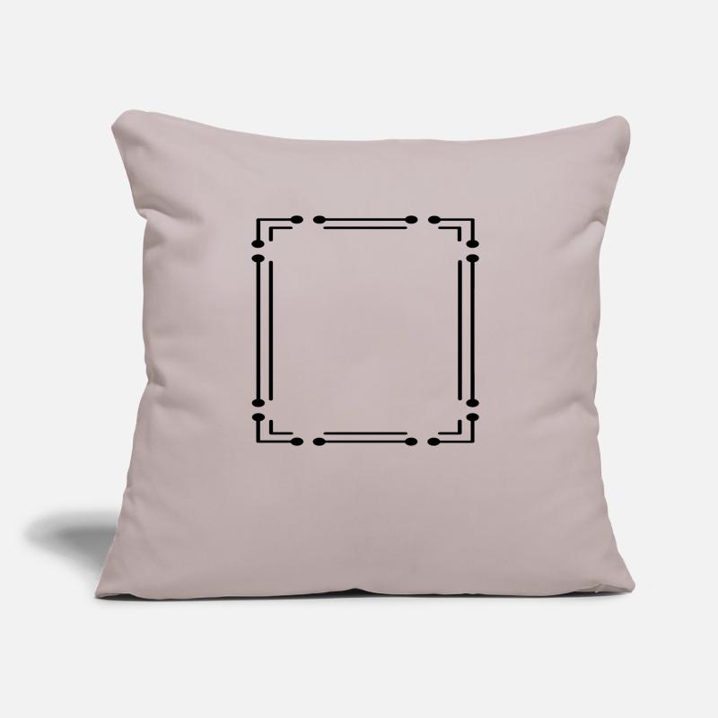 Circle Lines Frame with Strokes Black Sofa pillow with filling 45cm x 45cm
