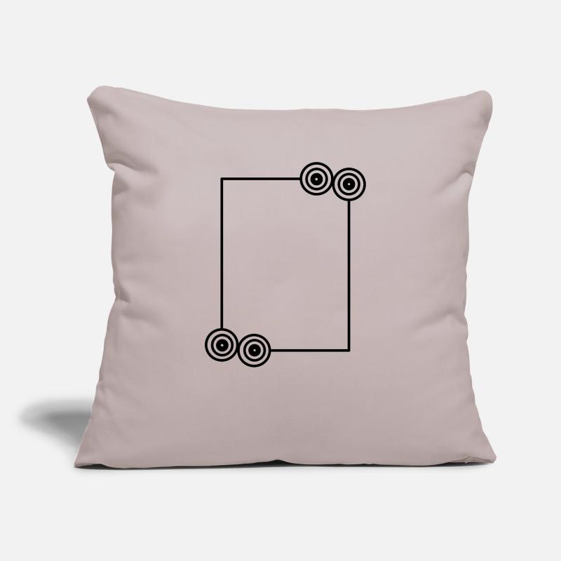 Elongated black frame Basic text Sofa pillow with filling 45cm x 45cm
