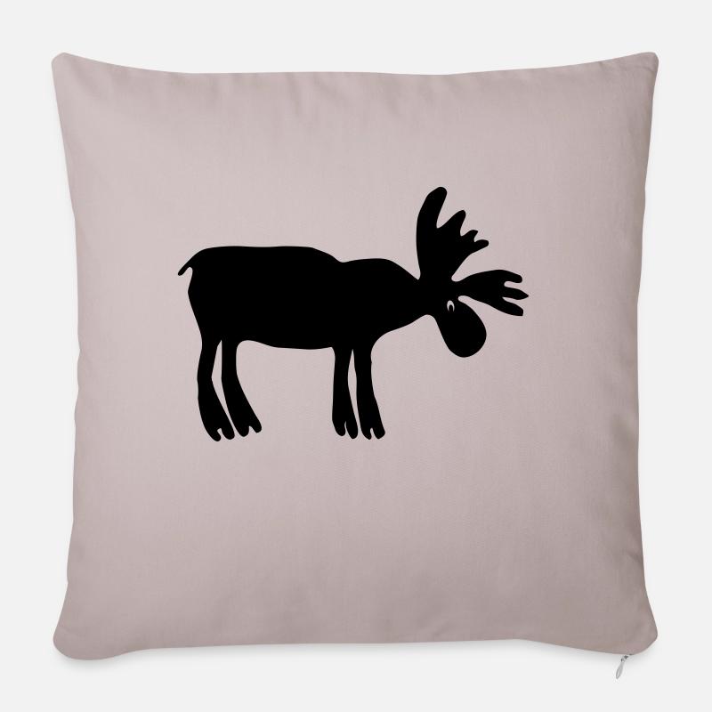 Elch - Sofakissen mit Füllung 45 x 45 cm - helles Taupe