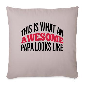 Papa - Sofa pillow with filling 45cm x 45cm - light taupe - Front