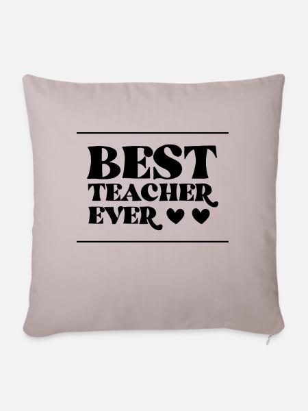Best teacher / Bester Lehrer - Sofakissen mit Füllung 45 x 45 cm - helles Taupe