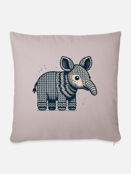 Strick Okapi - Sofakissen mit Füllung 45 x 45 cm - helles Taupe