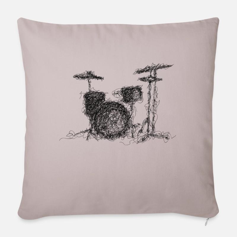 Scribble battery - Sofa pillow with filling 45cm x 45cm - light taupe