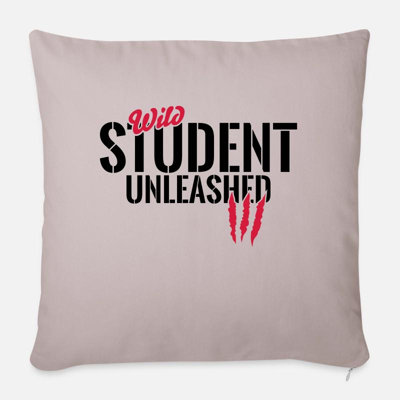 Wilder Student entfesselt - Sofakissen mit Füllung 45 x 45 cm - helles Taupe