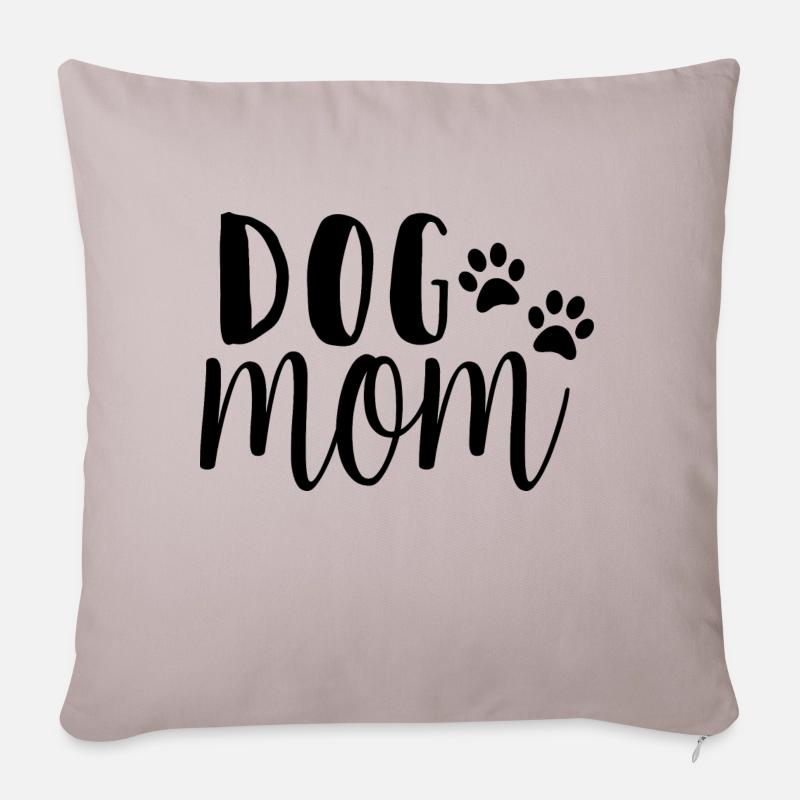 maman chien - Coussin et housse de 45 x 45 cm - taupe clair
