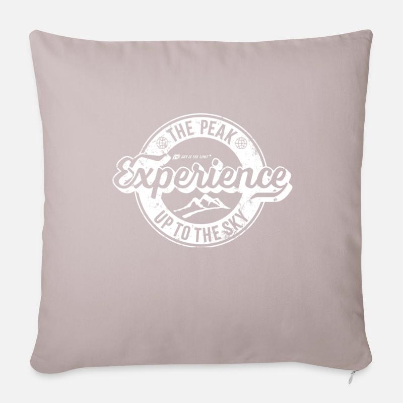 Peak Experience Retro Label - Sofakissen mit Füllung 45 x 45 cm - helles Taupe