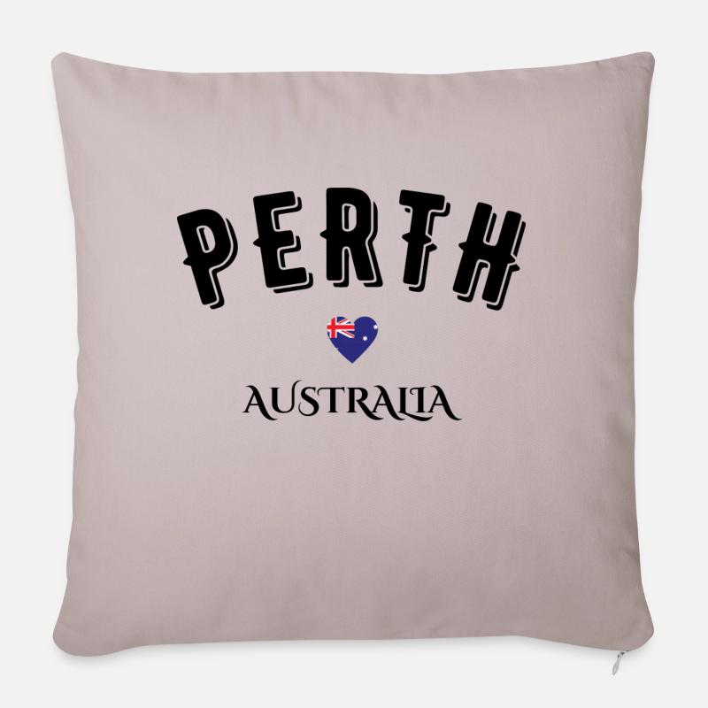 Perth Australien - Sofakissen mit Füllung 45 x 45 cm - helles Taupe