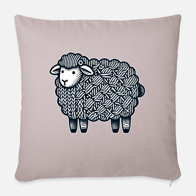 Knitted Sheep - Sofakissen mit Füllung 45 x 45 cm - helles Taupe
