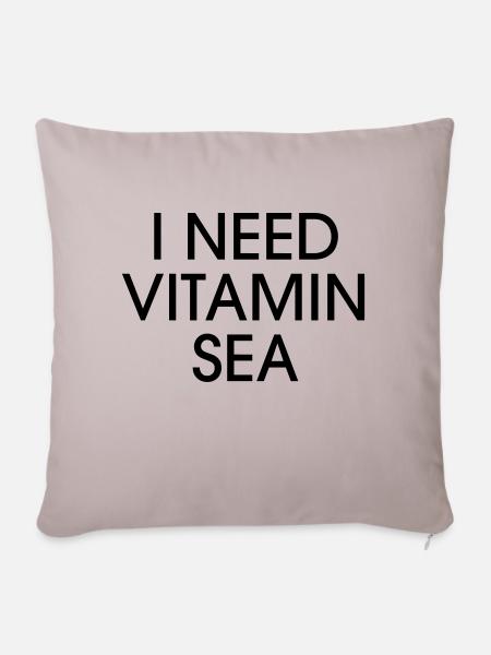 I NEED VITAMIN SEA - Sofakissen mit Füllung 45 x 45 cm - helles Taupe
