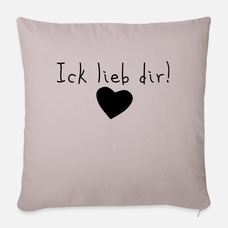 ick lieb dir - Sofakissen mit Füllung 45 x 45 cm - helles Taupe