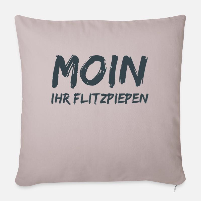 Moin Ihr Flitzpiepen! - Sofakissen mit Füllung 45 x 45 cm - helles Taupe