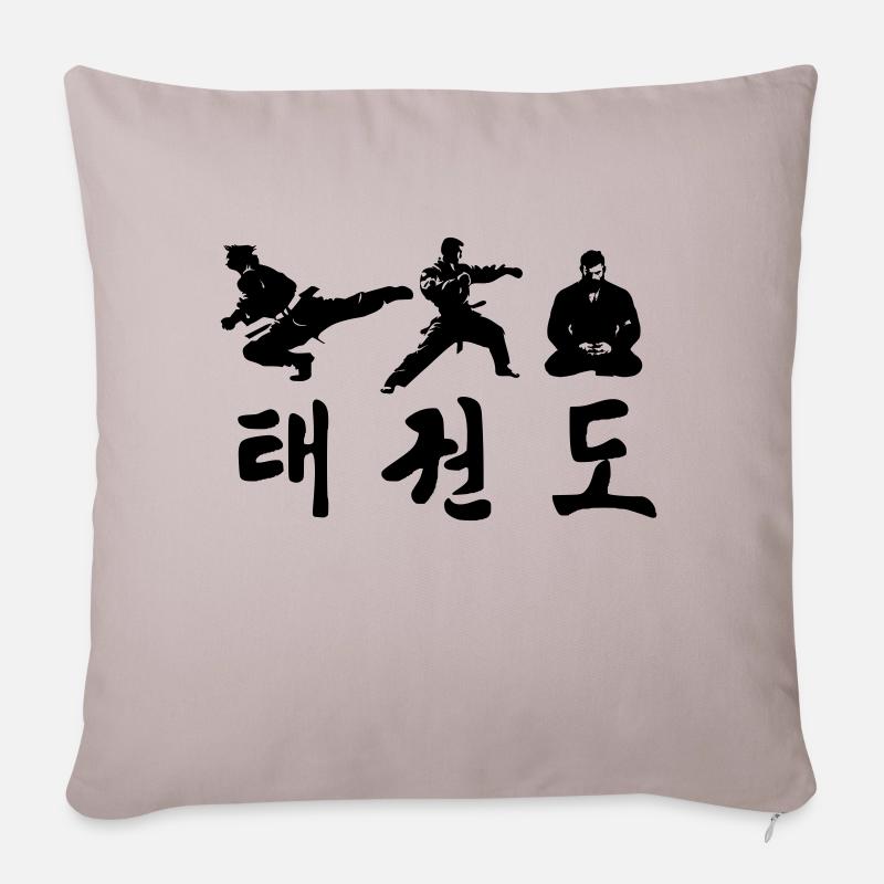 Taekwondo - Sofakissen mit Füllung 45 x 45 cm - helles Taupe