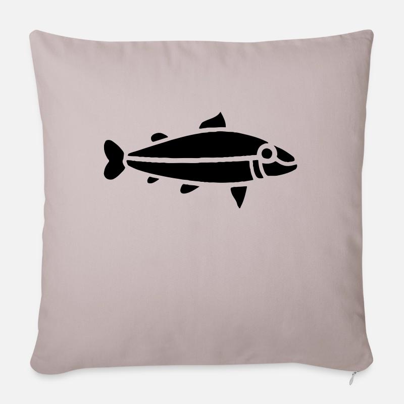 Fish "Celtic" - Coussin et housse de 45 x 45 cm - taupe clair