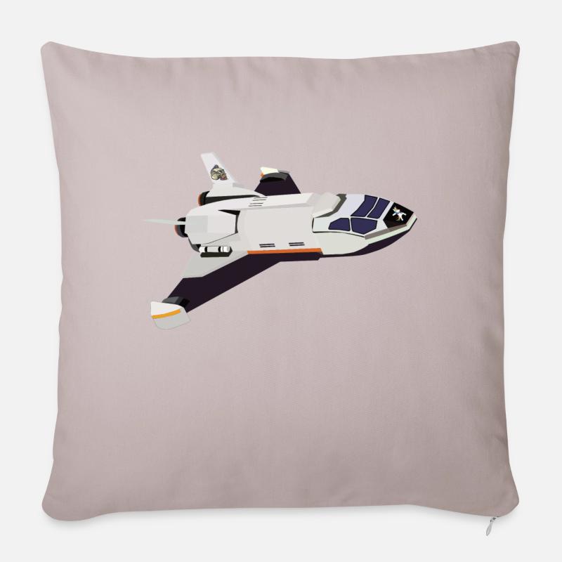 Space Shuttle Flug - Sofakissen mit Füllung 45 x 45 cm - helles Taupe