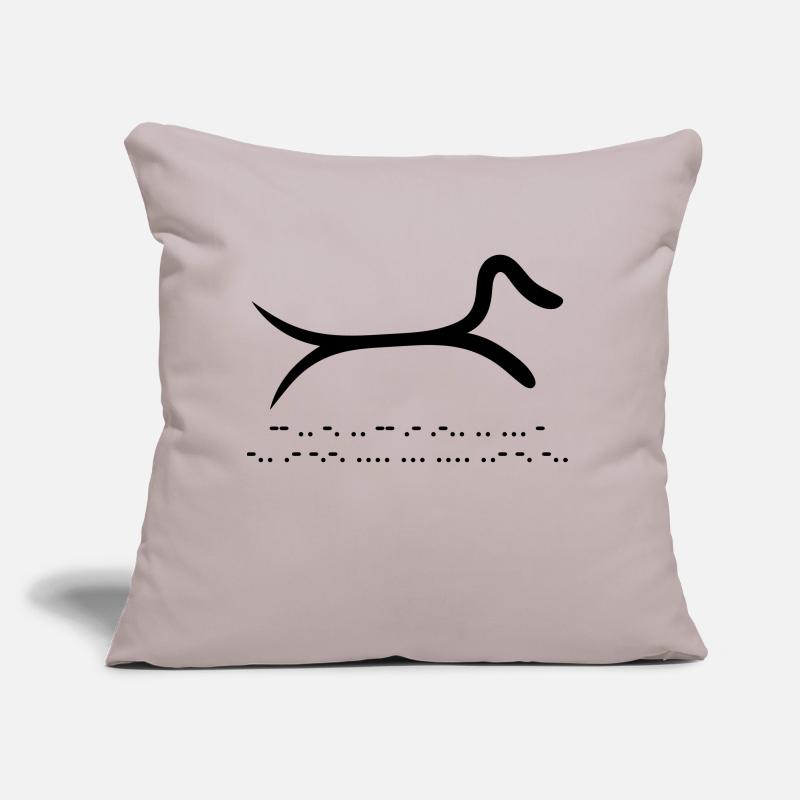 Teckel avec code morse Coussin et housse de 45 x 45 cm